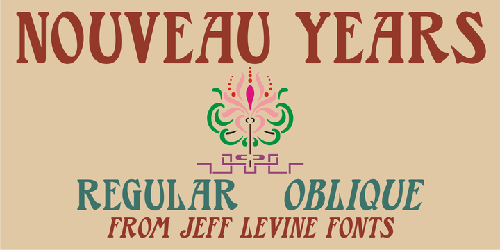 Przykład czcionki Nouveau Years JNL Oblique